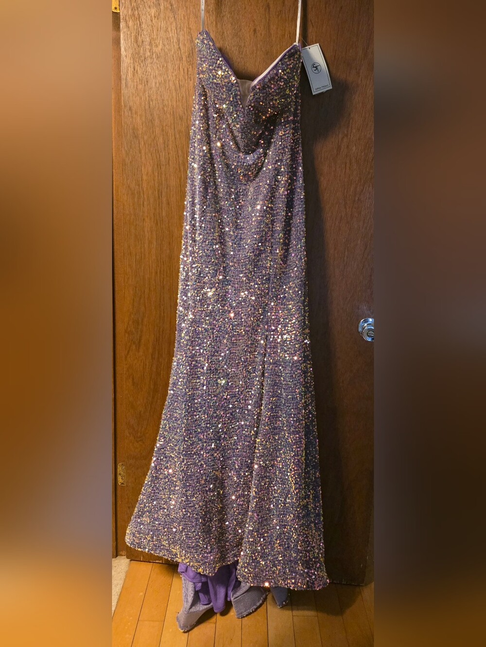 Lavender Sequin Prom Dress